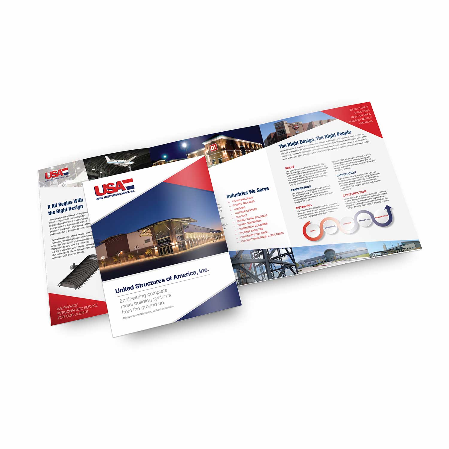 Graphic design, printing and photography of tri-fold brochure for USA.