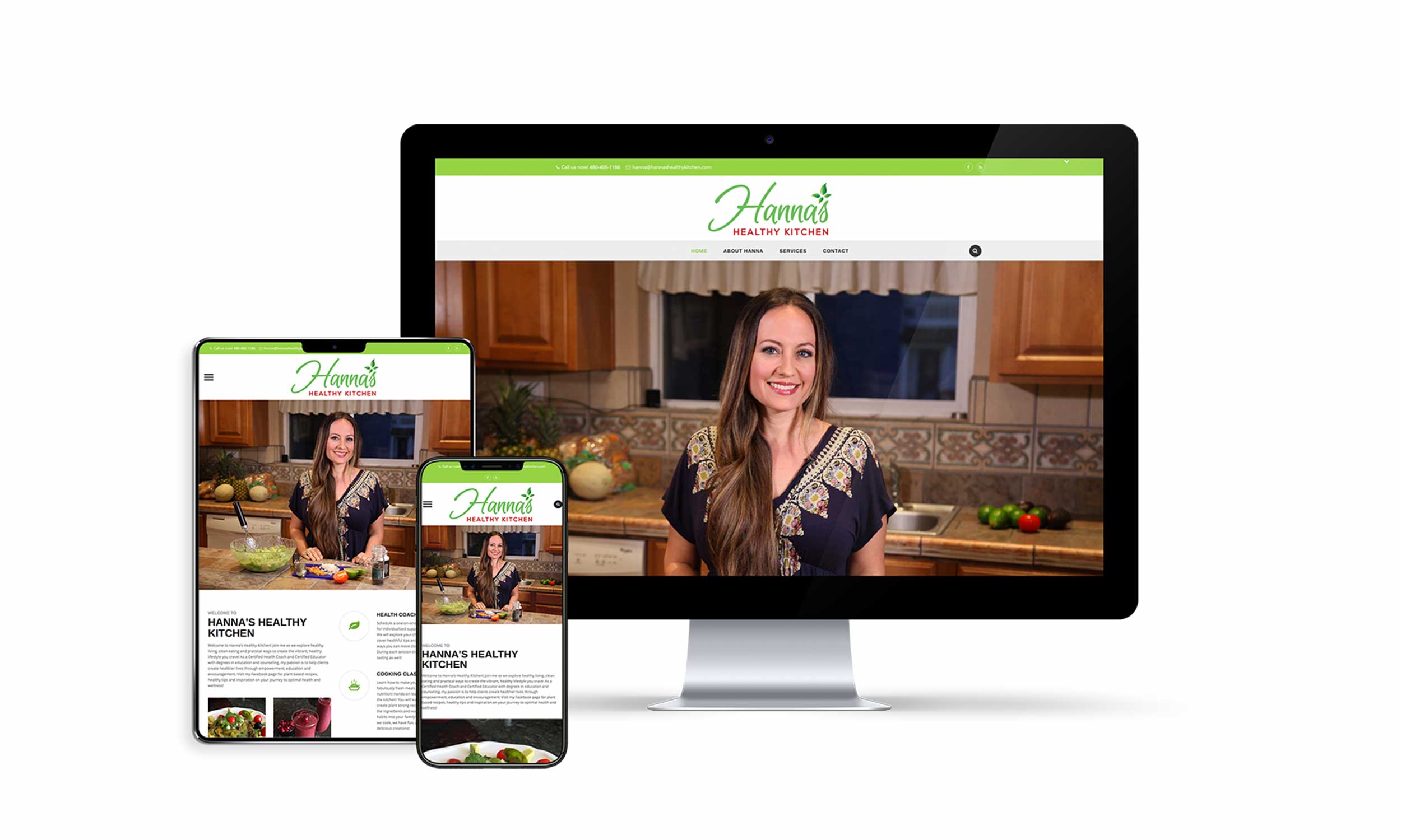Hannas Healthy Kitchen Web Design for cooking show.