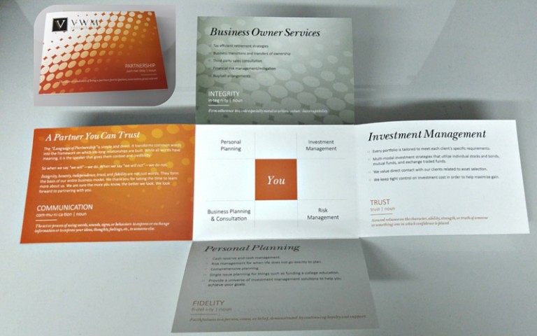 Empire Creative Blog Speciality Brochure Opens Into a Custom, Quad Fold Brochure for that Special Flair.