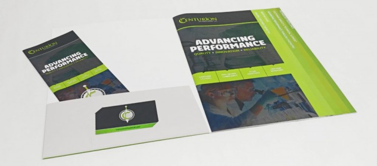 Speciality Corporate Presentation Folder with Staggered Brochure Pages