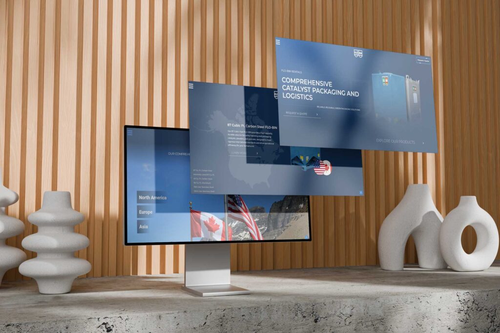 A web design made by Empire Creative for industrial company FLO-BIN. | Empire Creative Web Design Portfolio