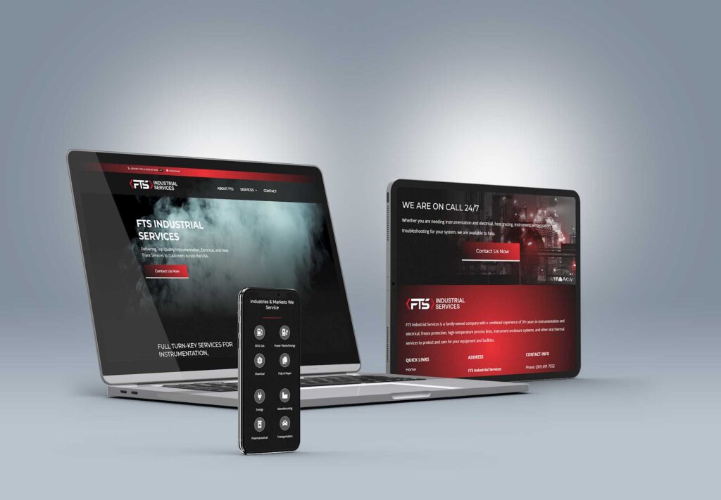 A web design made by Empire Creative for oil and gas company FTS Industries. | Empire Creative Web Design Portfolio