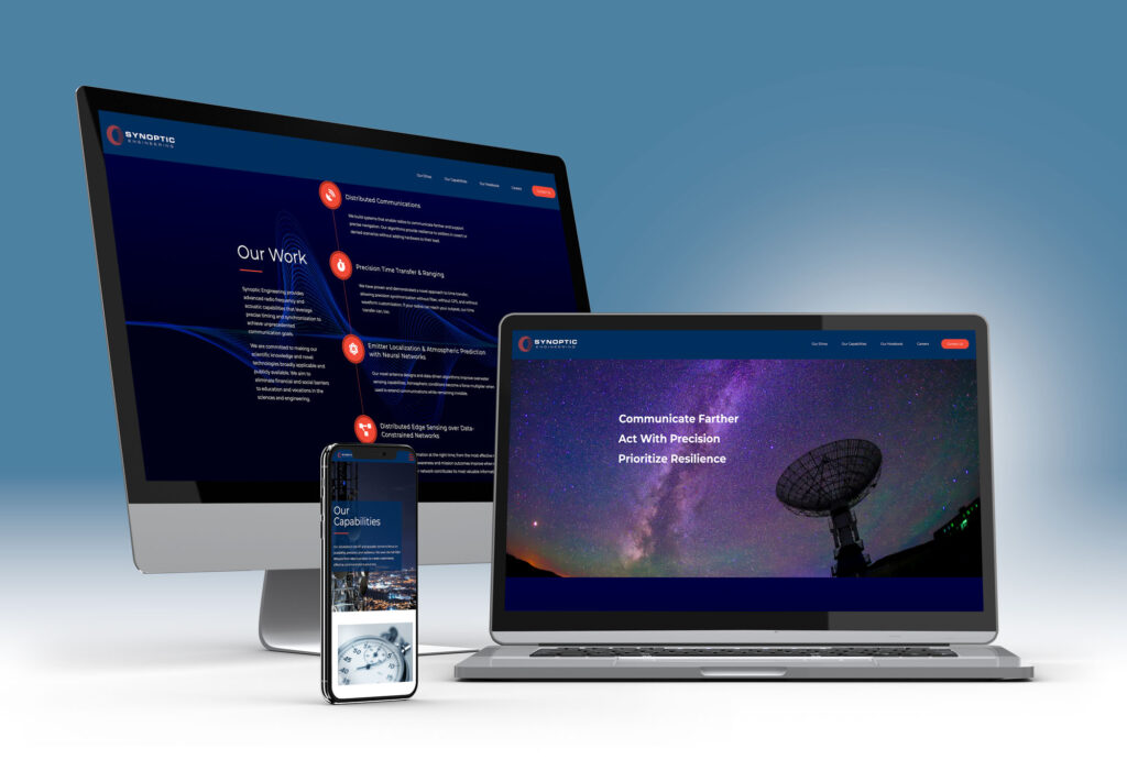 A web design made by Empire Creative for engineering company Synoptic. | Empire Creative Web Design Portfolio
